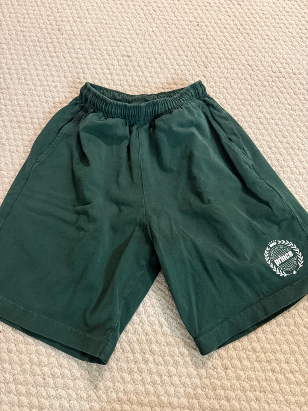 Sporty & Rich Forest Green Logo Shorts